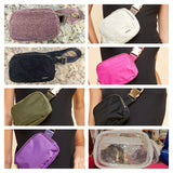 Belt bags (sherpa, nylon, clear)